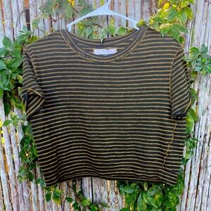 Free People medium shirt gold and grey